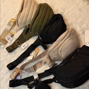 Quilted & Nylon Crossbody Belt Bags - Multiple Colors